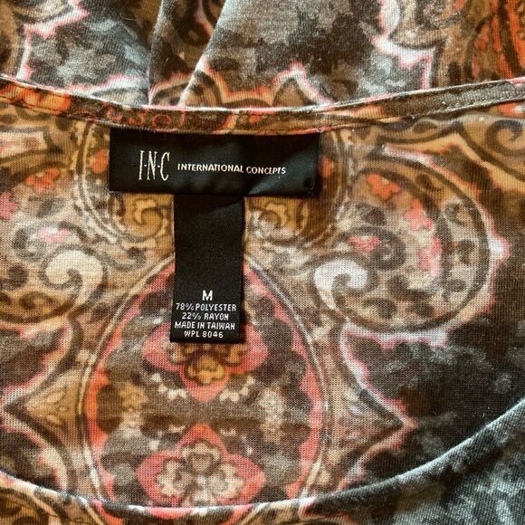 INC pink/gray cold shoulder blouse - Picture 2 of 6